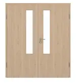 Frontansicht von GARANT Doppelflügeltür inkl. Zarge Authentic Achat CPL mit Lichtausschnitt LA-5 schlossseitig