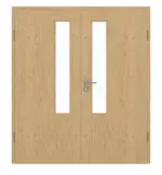 Frontansicht von GARANT Doppelflügeltür inkl. Zarge Authentic Asteiche CPL mit Lichtausschnitt LA-5 schlossseitig