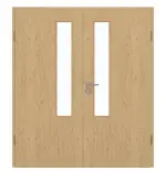 Frontansicht von GARANT Doppelflügeltür inkl. Zarge Authentic Asteiche GCK08 mit Lichtausschnitt LA-5 schlossseitig