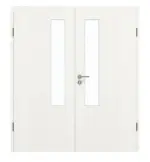 Frontansicht von GARANT Doppelflügeltür inkl. Zarge Authentic Bianco CPL mit Lichtausschnitt LA-5 schlossseitig