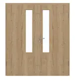 Frontansicht von GARANT Doppelflügeltür inkl. Zarge Authentic Risseiche CPL mit Lichtausschnitt LA-5 schlossseitig