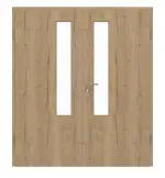 Frontansicht von GARANT Doppelflügeltür inkl. Zarge Authentic Risseiche GCK08 mit Lichtausschnitt LA-5 schlossseitig