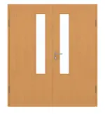 Frontansicht von GARANT Doppelflügeltür inkl. Zarge Buche Exklusiv CPL mit Lichtausschnitt LA-5 schlossseitig