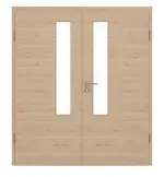 Frontansicht von GARANT Doppelflügeltür inkl. Zarge Quer Authentic Achat CPL mit Lichtausschnitt LA-5 schlossseitig