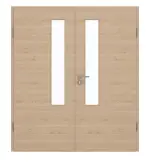 Frontansicht von GARANT Doppelflügeltür inkl. Zarge Quer Authentic Achat GCK08 mit Lichtausschnitt LA-5 schlossseitig