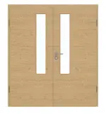 Frontansicht von GARANT Doppelflügeltür inkl. Zarge Quer Authentic Asteiche GCK08 mit Lichtausschnitt LA-5 schlossseitig