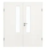 Frontansicht von GARANT Doppelflügeltür inkl. Zarge Quer Authentic Bianco CPL mit Lichtausschnitt LA-5 schlossseitig