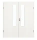 Frontansicht von GARANT Doppelflügeltür inkl. Zarge Quer Authentic Bianco GCK08 mit Lichtausschnitt LA-5 schlossseitig