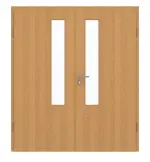 Frontansicht von GARANT Doppelflügeltür inkl. Zarge Eiche Premium GCK08 mit Lichtausschnitt LA-5 schlossseitig