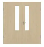 Frontansicht von GARANT Doppelflügeltür inkl. Zarge Natura Ahorn CPL mit Lichtausschnitt LA-5 schlossseitig