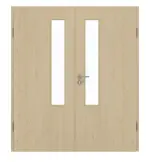 Frontansicht von GARANT Doppelflügeltür inkl. Zarge Natura Ahorn GCK08 mit Lichtausschnitt LA-5 schlossseitig