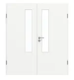 Frontansicht von GARANT Doppelflügeltür inkl. Zarge U11209SD Edelweiß GHK08 mit Lichtausschnitt LA-5 schlossseitig