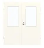 Frontansicht von GARANT Doppelflügeltür inkl. Zarge 0105-60 Pearl White CPL mit Lichtausschnitt LA-6