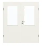 Frontansicht von GARANT Doppelflügeltür inkl. Zarge 0135-60 Rain Resopal mit Lichtausschnitt LA-6