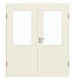 Frontansicht von GARANT Doppelflügeltür inkl. Zarge 0140-60 Dawn Resopal mit Lichtausschnitt LA-6