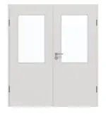 Frontansicht von GARANT Doppelflügeltür inkl. Zarge 0160-60 Silver Grey CPL mit Lichtausschnitt LA-6