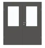 Frontansicht von GARANT Doppelflügeltür inkl. Zarge 10622-60 Ebony CPL mit Lichtausschnitt LA-6