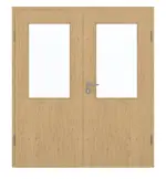 Frontansicht von GARANT Doppelflügeltür inkl. Zarge Authentic Asteiche CPL mit Lichtausschnitt LA-6