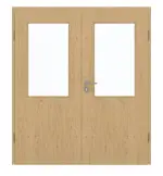 Frontansicht von GARANT Doppelflügeltür inkl. Zarge Authentic Asteiche GCK08 mit Lichtausschnitt LA-6