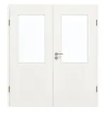 Frontansicht von GARANT Doppelflügeltür inkl. Zarge Authentic Bianco CPL mit Lichtausschnitt LA-6