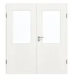 Frontansicht von GARANT Doppelflügeltür inkl. Zarge Authentic Bianco GCK08 mit Lichtausschnitt LA-6