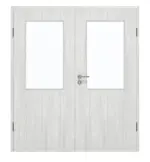 Frontansicht von GARANT Doppelflügeltür inkl. Zarge Authentic Grigio CPL mit Lichtausschnitt LA-6