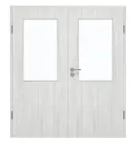 Frontansicht von GARANT Doppelflügeltür inkl. Zarge Authentic Grigio GCK08 mit Lichtausschnitt LA-6