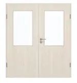 Frontansicht von GARANT Doppelflügeltür inkl. Zarge Authentic Perl GCK08 mit Lichtausschnitt LA-6