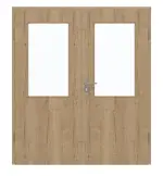 Frontansicht von GARANT Doppelflügeltür inkl. Zarge Authentic Risseiche GCK08 mit Lichtausschnitt LA-6