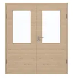 Frontansicht von GARANT Doppelflügeltür inkl. Zarge Quer Authentic Achat CPL mit Lichtausschnitt LA-6