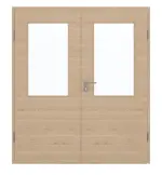 Frontansicht von GARANT Doppelflügeltür inkl. Zarge Quer Authentic Achat GCK08 mit Lichtausschnitt LA-6