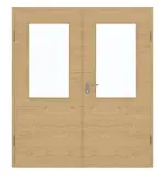 Frontansicht von GARANT Doppelflügeltür inkl. Zarge Quer Authentic Asteiche CPL mit Lichtausschnitt LA-6