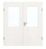 Frontansicht von GARANT Doppelflügeltür inkl. Zarge Quer Authentic Bianco CPL mit Lichtausschnitt LA-6