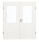 Frontansicht von GARANT Doppelflügeltür inkl. Zarge Quer Authentic Bianco GCK08 mit Lichtausschnitt LA-6