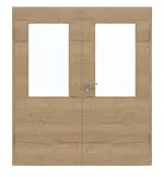 Frontansicht von GARANT Doppelflügeltür inkl. Zarge Quer Authentic Risseiche GCK08 mit Lichtausschnitt LA-6