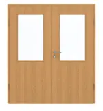 Frontansicht von GARANT Doppelflügeltür inkl. Zarge Eiche Premium CPL mit Lichtausschnitt LA-6