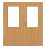 Frontansicht von GARANT Doppelflügeltür inkl. Zarge Eiche Premium GCK08 mit Lichtausschnitt LA-6