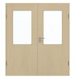 Frontansicht von GARANT Doppelflügeltür inkl. Zarge Natura Ahorn CPL mit Lichtausschnitt LA-6
