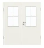 Frontansicht von GARANT Doppelflügeltür inkl. Zarge 0135-60 Rain Resopal mit Lichtausschnitt LA-6 Sprosse SP0