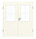 Frontansicht von GARANT Doppelflügeltür inkl. Zarge 9417-60 Snow White CPL mit Lichtausschnitt LA-6 Sprosse SP0
