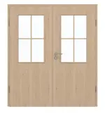 Frontansicht von GARANT Doppelflügeltür inkl. Zarge Authentic Achat CPL mit Lichtausschnitt LA-6 Sprosse SP0