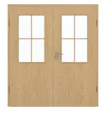 Frontansicht von GARANT Doppelflügeltür inkl. Zarge Authentic Asteiche CPL mit Lichtausschnitt LA-6 Sprosse SP0