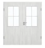 Frontansicht von GARANT Doppelflügeltür inkl. Zarge Authentic Grigio CPL mit Lichtausschnitt LA-6 Sprosse SP0