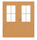 Frontansicht von GARANT Doppelflügeltür inkl. Zarge Buche Exklusiv CPL mit Lichtausschnitt LA-6 Sprosse SP0