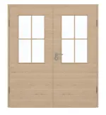 Frontansicht von GARANT Doppelflügeltür inkl. Zarge Quer Authentic Achat CPL mit Lichtausschnitt LA-6 Sprosse SP0