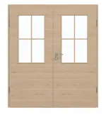 Frontansicht von GARANT Doppelflügeltür inkl. Zarge Quer Authentic Achat GCK08 mit Lichtausschnitt LA-6 Sprosse SP0