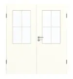 Frontansicht von GARANT Doppelflügeltür inkl. Zarge W1000ST3 Premium Weiß GHK08 mit Lichtausschnitt LA-6 Sprosse SP0