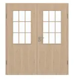 Frontansicht von GARANT Doppelflügeltür inkl. Zarge Authentic Achat GCK08 mit Lichtausschnitt LA-6 Sprosse SP2