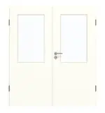 Frontansicht von GARANT Doppelflügeltür inkl. Zarge U11026SD Kristallweiß GHK08 mit Lichtausschnitt LA-6