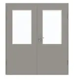 Frontansicht von GARANT Doppelflügeltür inkl. Zarge U12115SD Platingrau GHK08 mit Lichtausschnitt LA-6